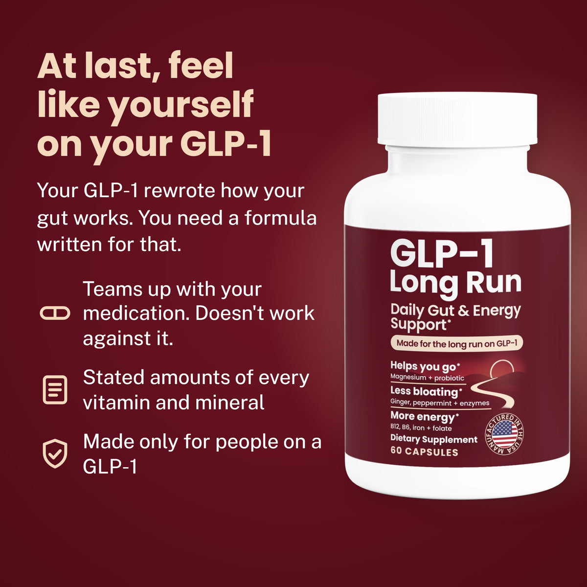 GLP-1 Long Run bottle: made only for people on a GLP-1